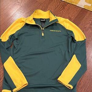 Oregon Green & Yellow Kids' Quarter-Zip Performance Top